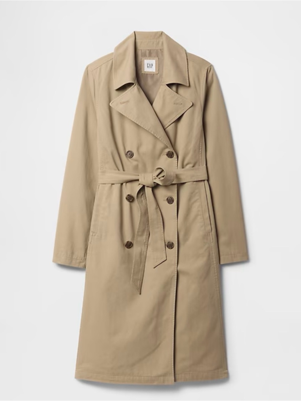 GAP Beige Double-Breasted Trench Coat with Belt